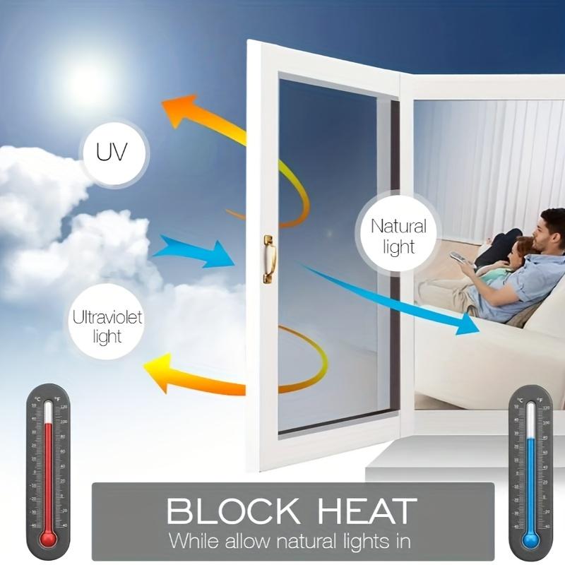 1 Rull Slitesterkt Plastmateriale Personvern Solbeskyttelse Vindusfilm Enveisvisning Anti-Varmeisolasjonsklistremerke for Kontor Statisk Feste Montering