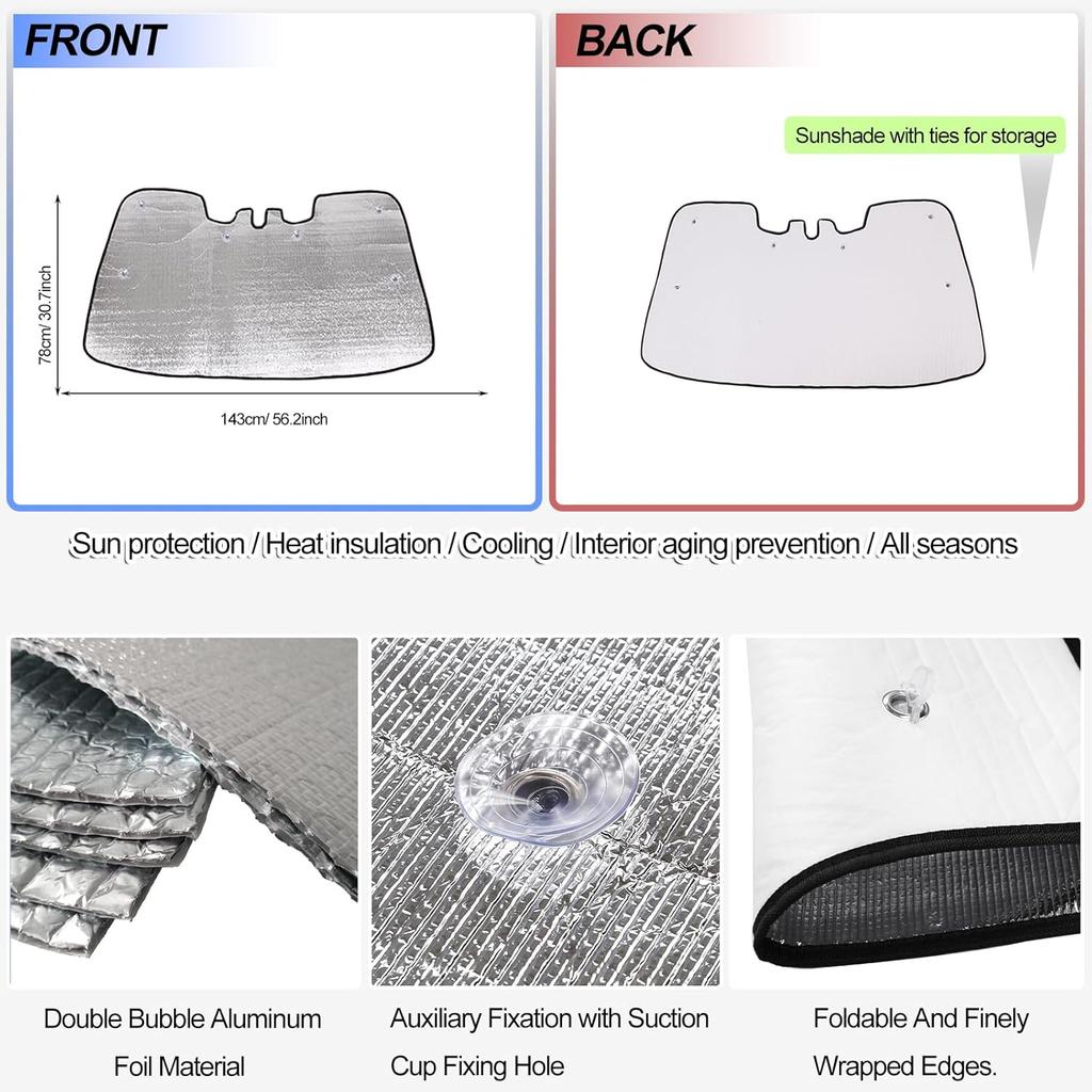 Windshield Sunshade Fit for Subaru Forester 2019-2025 Front Window Sun Shade Foldable Sun Visor Custom Sunscreen UV Blocker Privacy Protector