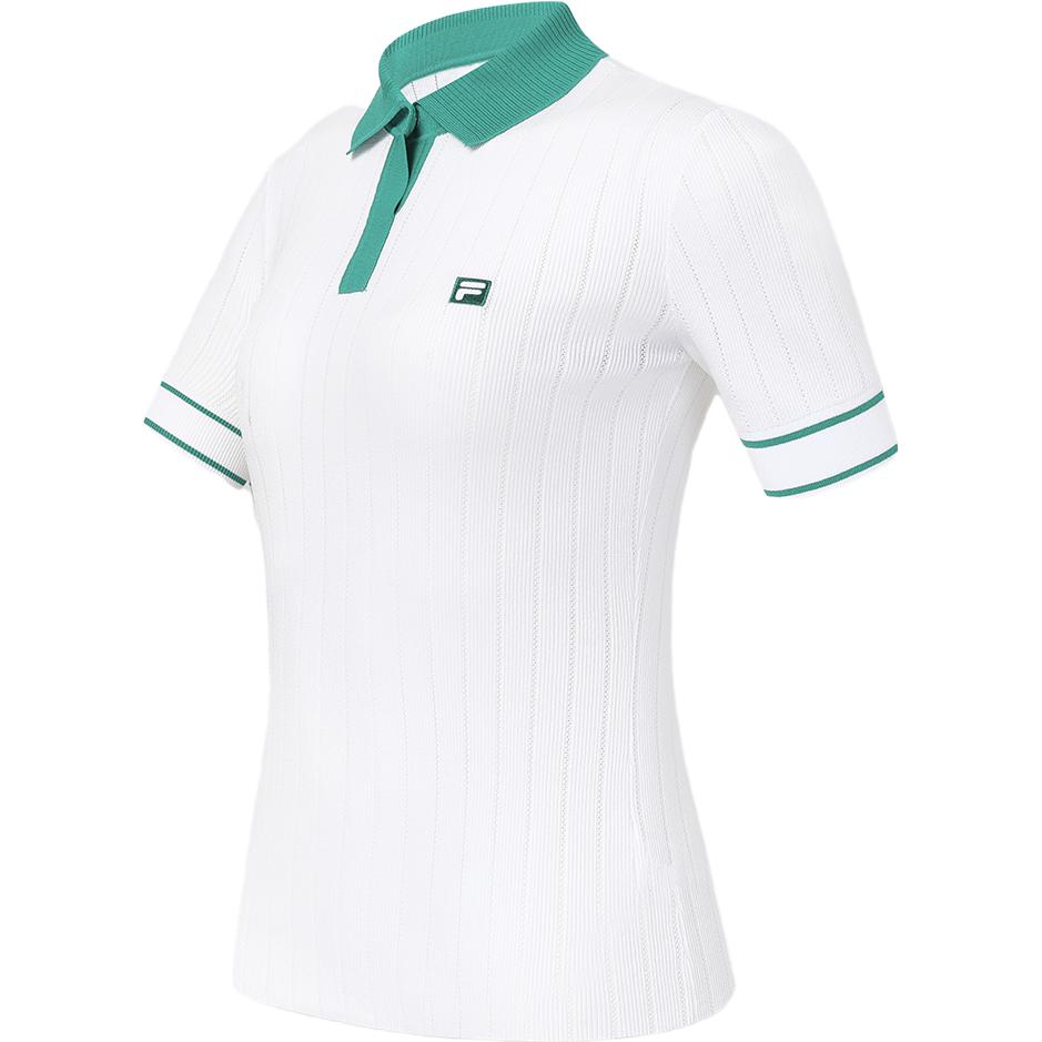 

FILA Polo Golf Sports Slim Fit Short Sleeve T-Shirt Women Tops White A11W335405F-WT M