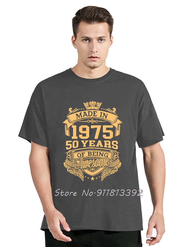 Birthday Gifts Men Women Old Vintage 1975 Party TShirt Mens Clothing Hip Hop Streetwear Cotton T Shirt Fashion Tshirt