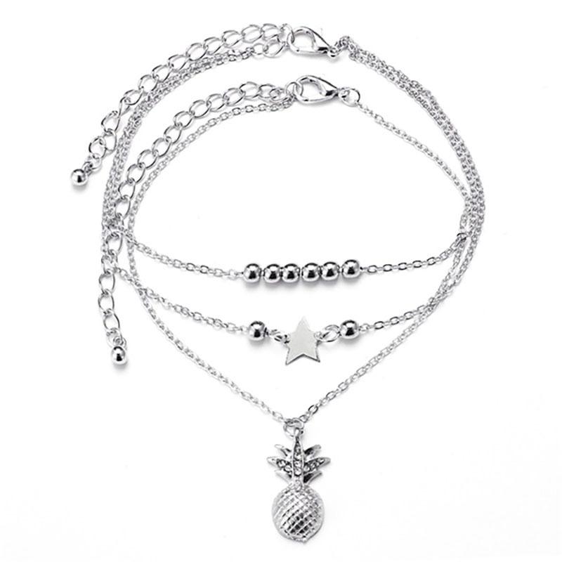 Retro Thick Chain Bracelet Set - Retro Bracelets - Women's Hand Chain Set