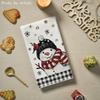 Artoid Mode Red Black Buffalo Plaid Bird Snowman Winter Kitchen Towels Dish Towels, 18x26 Inch Farmhouse Snowflakes Decoration Cleaning Set of 2