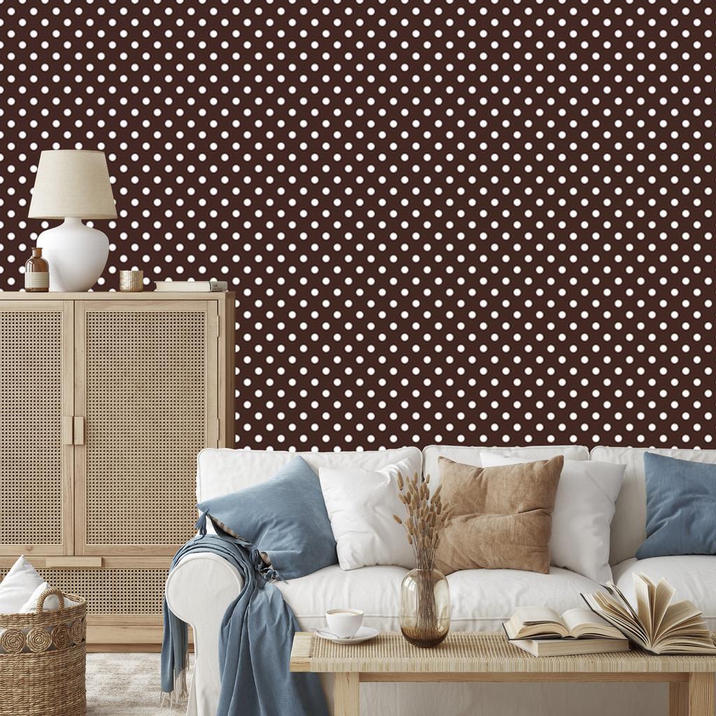 Burgundy and red dots wallpaper for living room and bedroom 50x1000