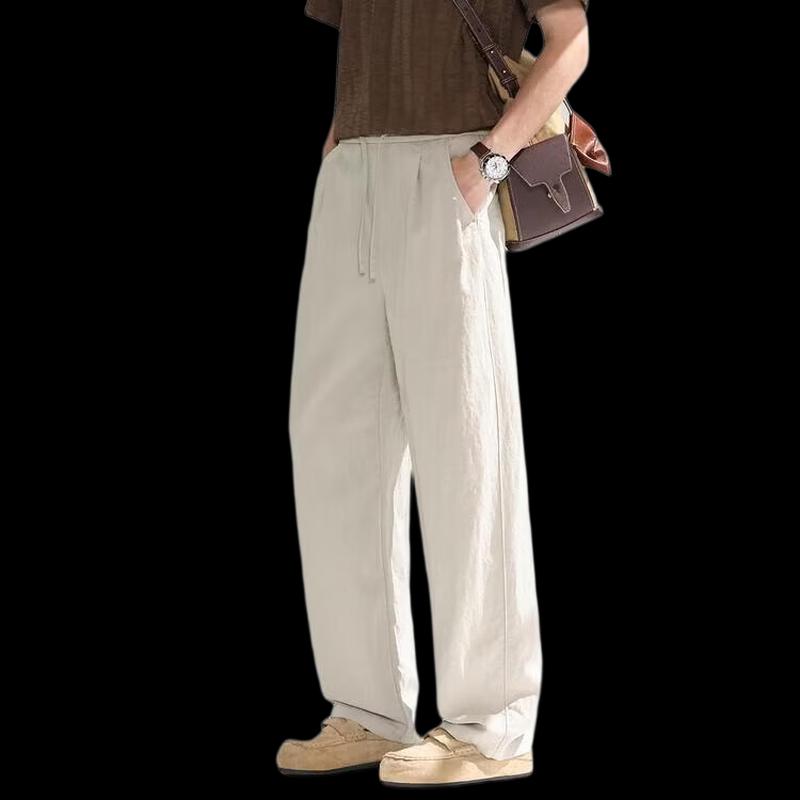 ROMON Men's Lyocell Blend Loose Straight Casual Pants