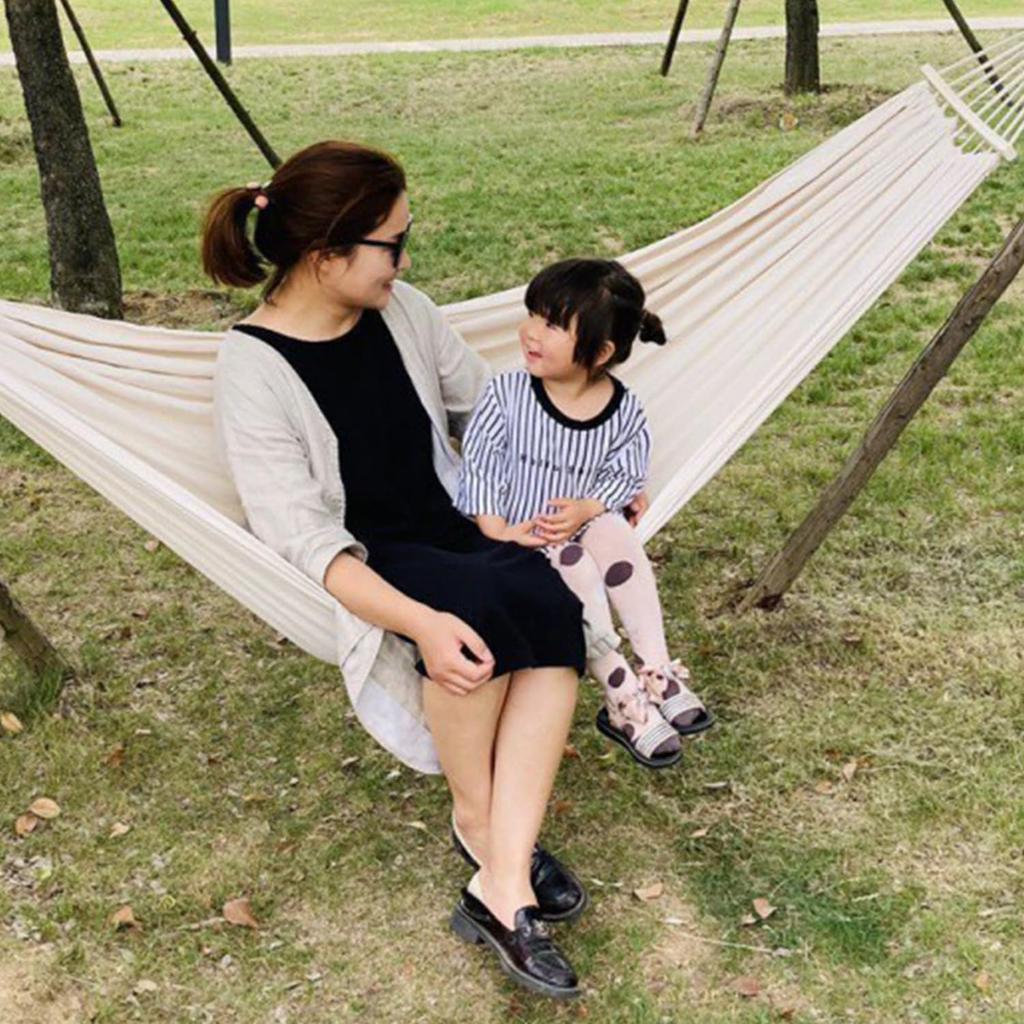Extra with Storage Perfect for Outdoor and Hanging Type 2-Person Hammock, Anti-Tip, Spacious, Bag, Camping, Picnics, Activities, Parks, More.
