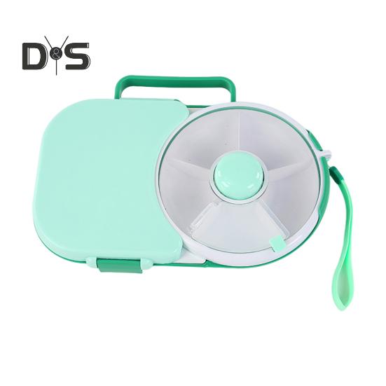 Rotierender Snackbehälter mit Deckel, Spinner-Bündel, tragbare Süßigkeitenbox für Kinder, Süßigkeitentisch, Melonenteller, versiegelte Snackbox für Zuhause, Büro, Schule, Picknick