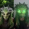 Baumgeist Latexmaske mit leuchtenden Merkmalen für Kostümpartys und Cosplay-Events