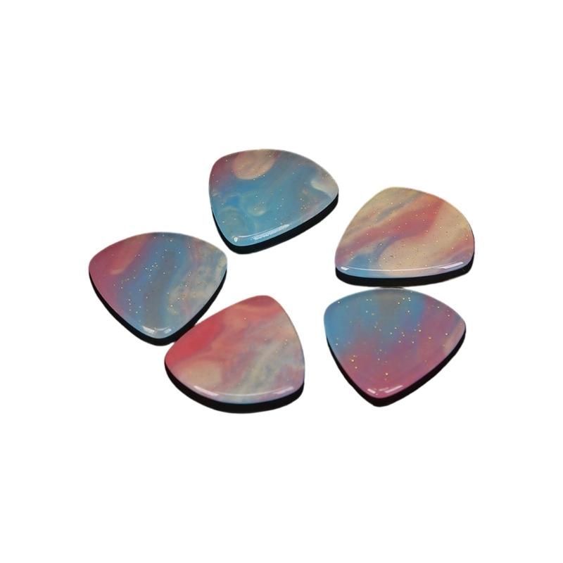 5Pieces Professional Resin Guitar Picks Guitar Plectrums for Fast Playing with Ergonomic Grip and Multiple Color Option