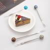 Creative Natural Stone304Stainless Steel High-Quality Spoon Round Ball Coffee Stirring Spoon Afternoon Tea Beverage Stirring Sti
