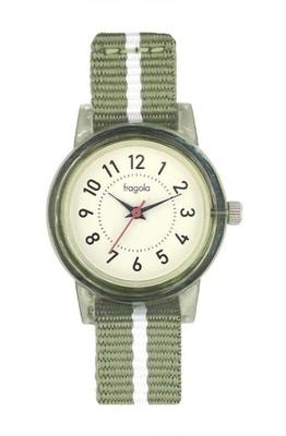 Follow Fragola Clear Case Nylon Band Watch N01525S-1 GR
