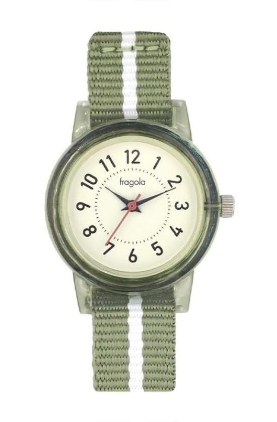 Следуйте Fragola Прозрачный чехол Нейлоновый ремешок Часы N01525S-1 GR