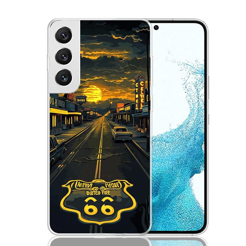 

America Route 66 Phone Case For Samsung Galaxy S26 S25 Edge S24 S23 FE S22 Ultra S21 Plus S20 + Fundas Cover Coque Galaxy S25 S2 Samsung S21 Plus