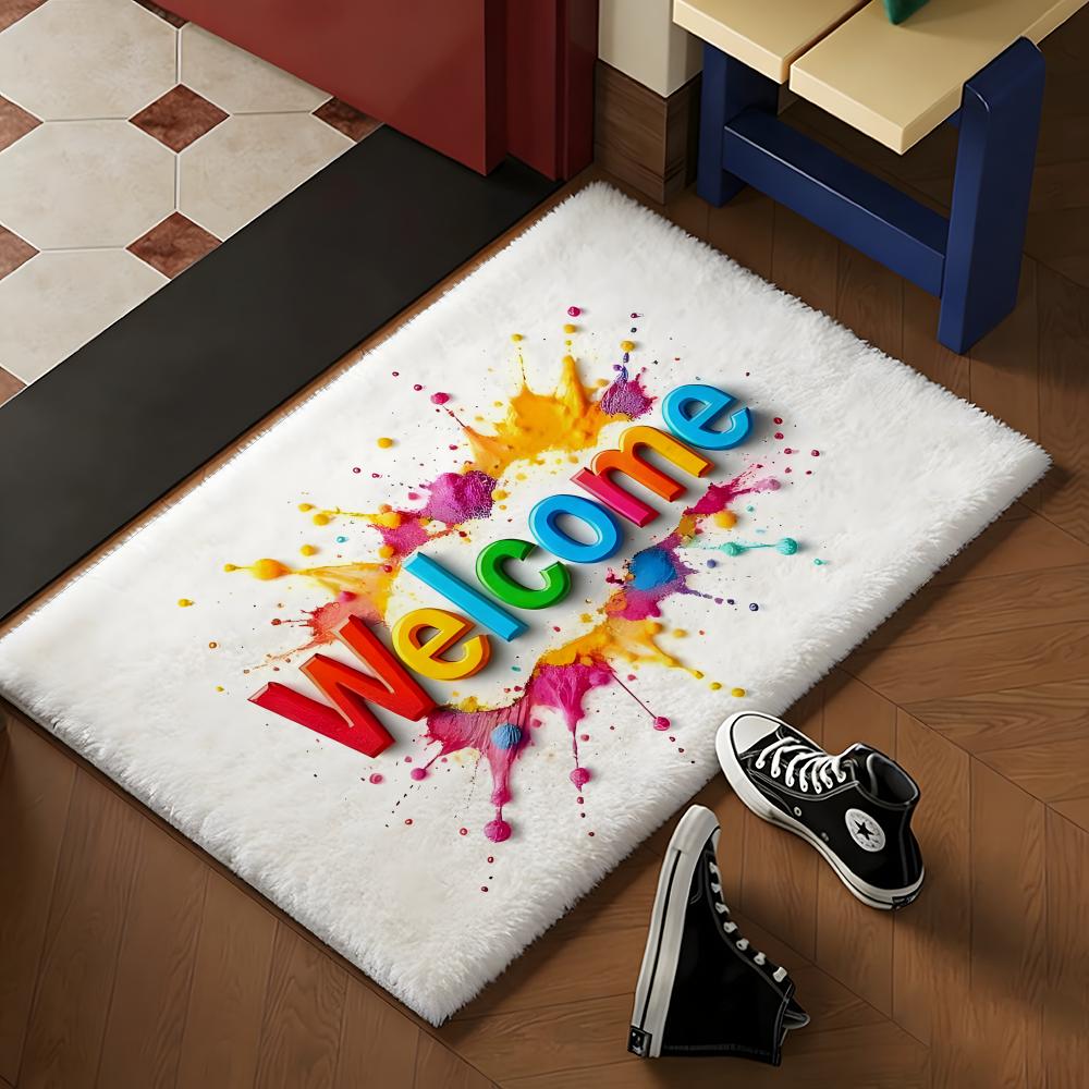 Welcome COOL Floor Mat Soft Flannel Rug Non-Slip Absorbent Mat For Bathroom Bedroom Home Decor