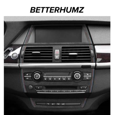 Betterhumz for BMW X5 E70 X6 E71 Center Console CD Panel Frame Made of Alcantara Trim Sticker Tuning Car Interior Accessories
