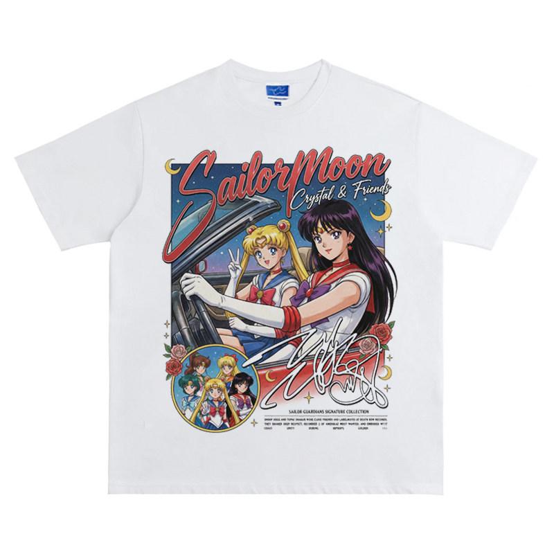 Sailor Moon Group Anime Graphic T Shirt Retro Vintage Style Oversized Cotton Unisex Casual Short Sleeve Streetwear Tee