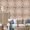 Hippie Background Wallpaper Orange, White and Beige for Living Room and Bedroom 50x1000