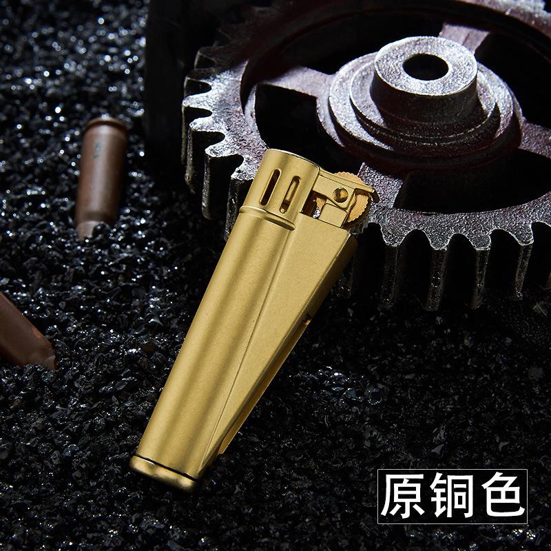 Vintage Cotton Oil Lighter Old-fashioned Classic Metal Windproof Grinding Wheel Flint Lighter Men's Gift Cigarette Accessories