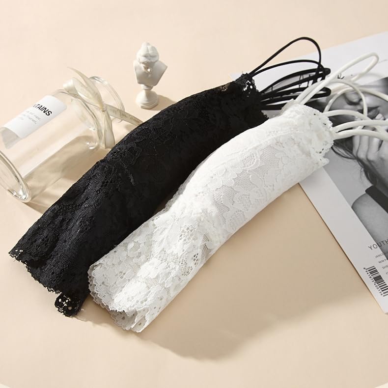 88flix Lace Camisole Bustier Bra Top with Inner Cleavage Cups, Pads, Wireless, (White)