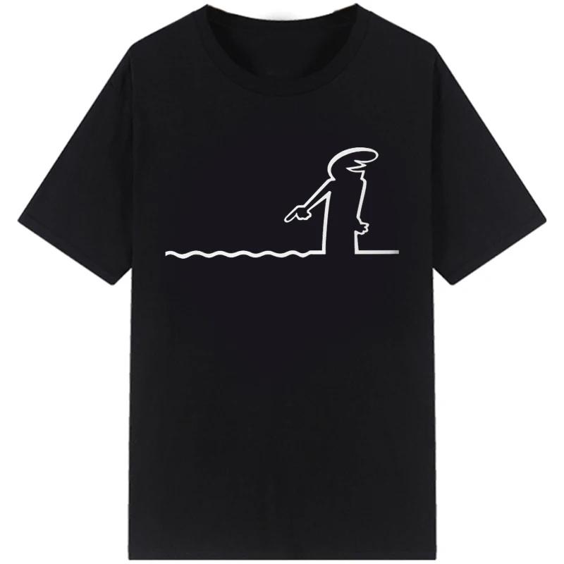La Linea The Line Osvaldo Cavandoli TV pure cotton T-shirt Street T-shirt Round-neck casual top Camisetas