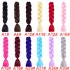 Extension de Cheveux Synthétiques à Tresser 24 Pouces Couleur Arc-en-ciel DIY Jumbo Cheveux Rose Rouge Bleu Coiffure pour Femmes
