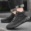 Autumn and Winter New Men's Casual All-Matching Sports Fashion Mid-Top Leather Shoes plus Size Handmade Shoes