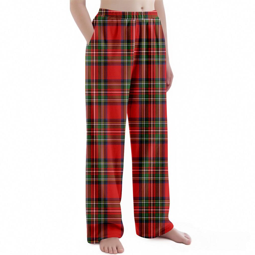 Kinder Weihnachten Karomuster Hose Plüsch Freizeithose