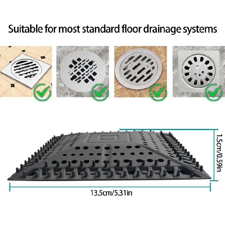Shower Drain Pad Square Shape Silicone Floor Drain Cover Sewer Outfall Drain Filter Kitchen Bathroom Accessories