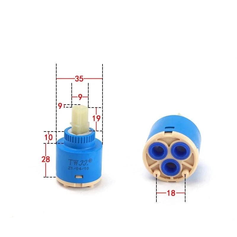 

25/30/35/40mm Replacement Ceramic Tap Cartridge Valve Kitchen Basin Water Heater Water Mixing Valve Core Switch Repair Parts 1pcs