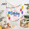 Integrated Hanging Cloth Baby Birthday Backdrop, Greenery Forest Banner for Boy Girl, Banquet Decoration 100 Day Celebration Party Decorations, Photo