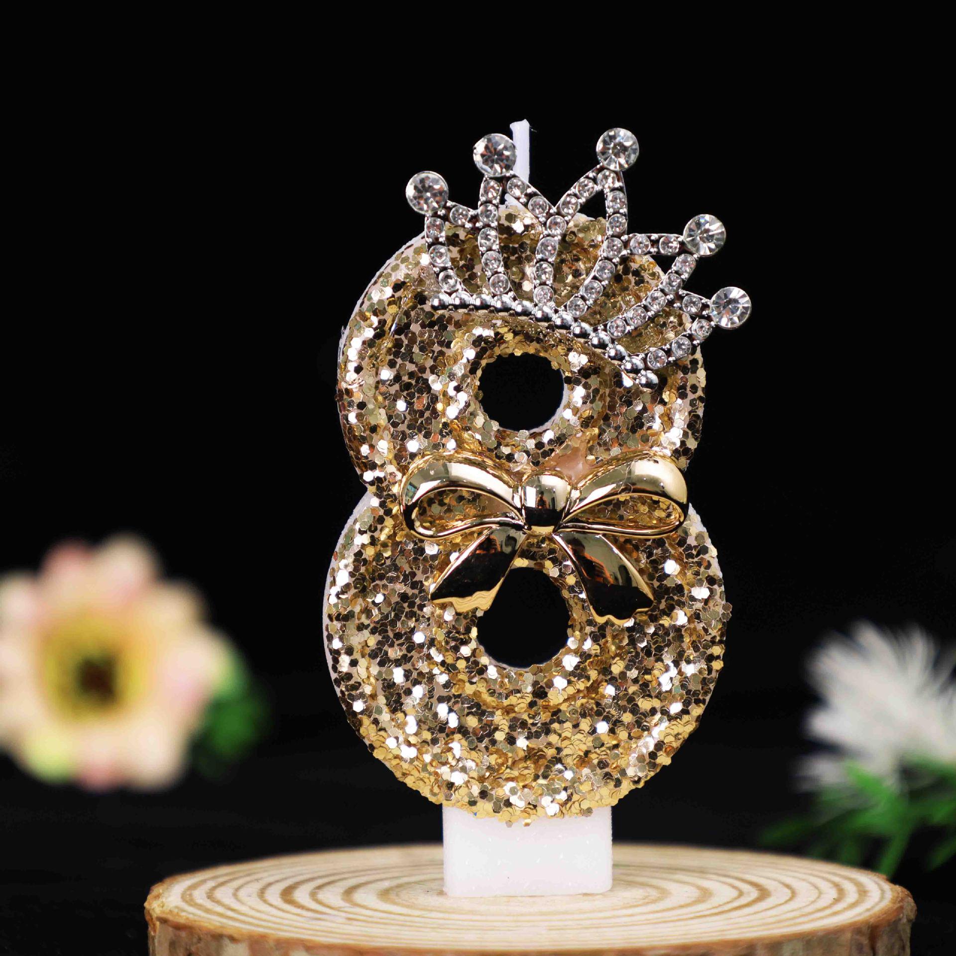 

Свечи с цифрами на день рождения в виде золотой короны - Креативные украшения для торта на вечеринку