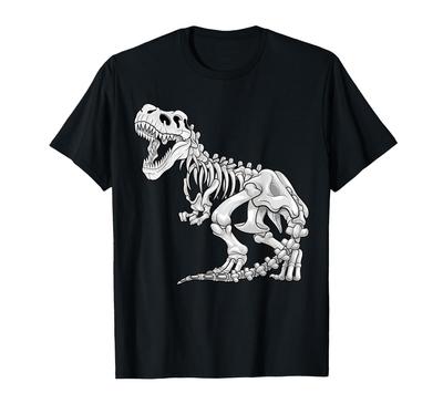 Dinosaur Skeleton Ancient Scientist Dinosaur Bone Fossil T-Rex T-Shirt