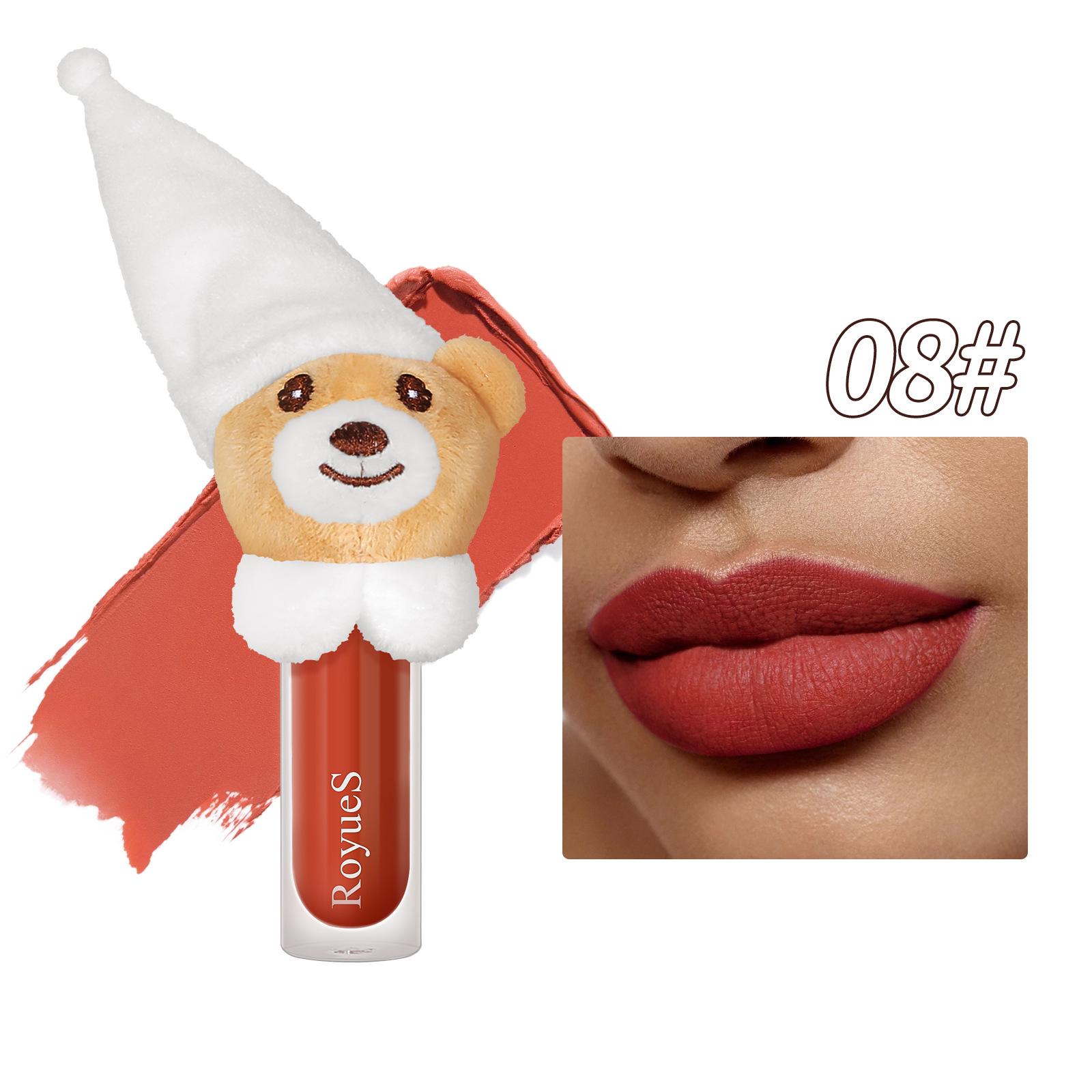 

Muppet Bear Lip Glaze Матовый блеск для губ Стойкий цвет Туманная бархатная помада 7ml