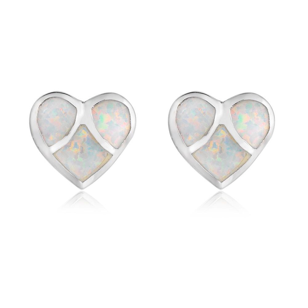 

New White and Blue Colored Peach Heart Shaped Womens Simple and Versatile Earrings