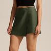 Women's Fashion Solid Color Irregular Skirt Pants High Waisted Zipper Button Shorts