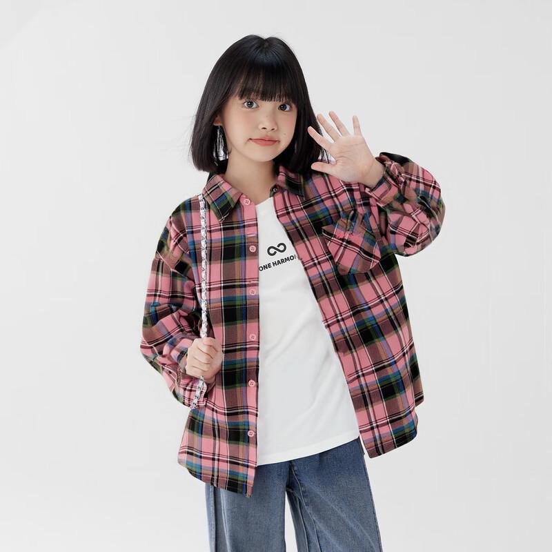 Zuo Xi Girls' Plaid Long-Sleeve Shirt