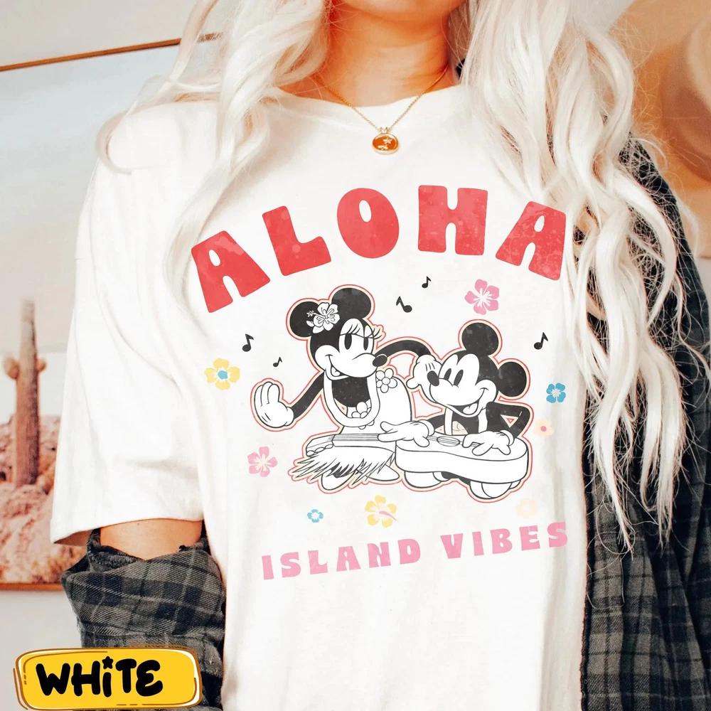 Watercolor Mickey And Minnie Mouse Beach Vibes TShirt S
