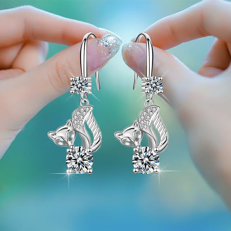 Original Net Red Fox Ear Hook Female Ins Niche Design Earrings Fashion Earrings