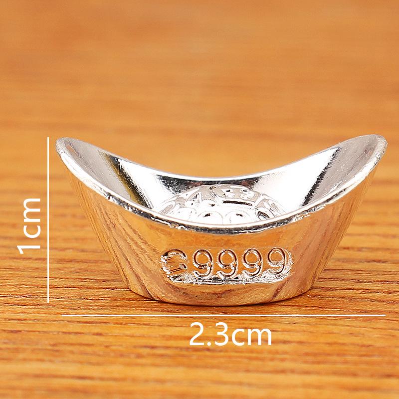 Silver Fu Character Ingot Ornament - Ideal Gift for Birthdays, Sales Meetings, Investments, and Scenic Spots.