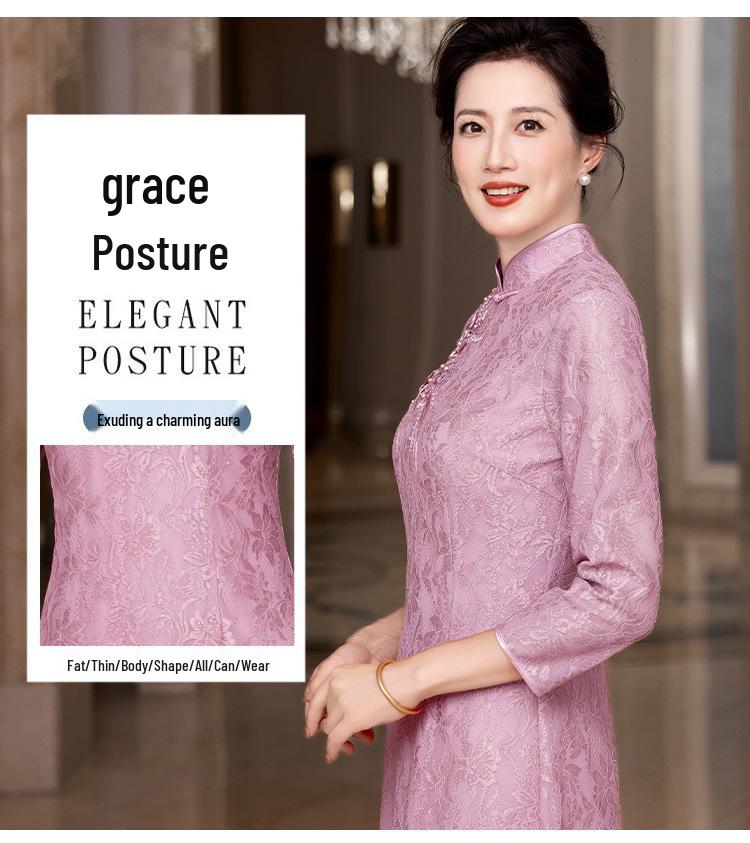 Elegant Pink Plus Size Chinese Style Short Sleeve Wedding Dress for Mothers & Mothers-in-Law - Autumn 2025 Collection