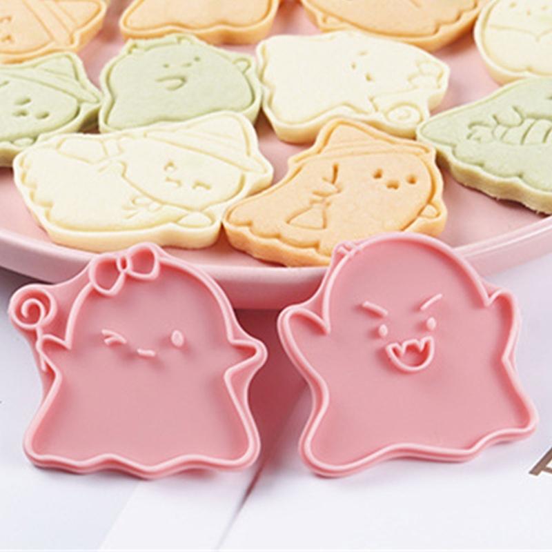 8Pieces Cookie Molds Halloween Biscuit Cutter Ghostly Shape Cookie Molds Baking Tool Suitable for Familys Gatherings