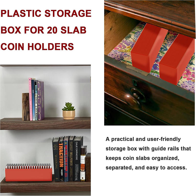 Kreativní plastový úložný box na mince kompatibilní s 20slotovými držáky na mince Sběratelský box Kancelář Škola Domov Bankovní potřeby