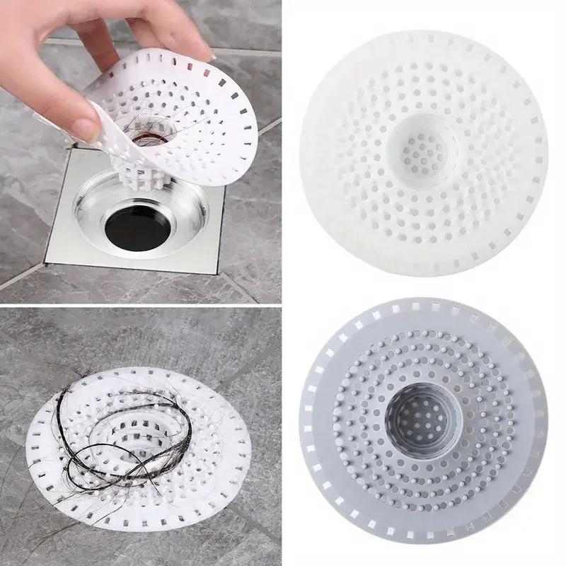 1/2 Stück Silikon Anti-Verstopfungs-Haarfänger Haarstopper Pad Duschbodenablaufabdeckungen Spülen Sieb Filter Badezimmer KücheAnti