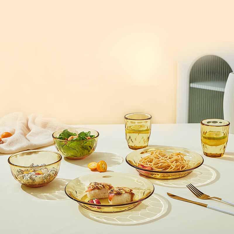 BOLIDOMI Star Mirror 6-Piece High Borosilicate Glass Dinnerware Set