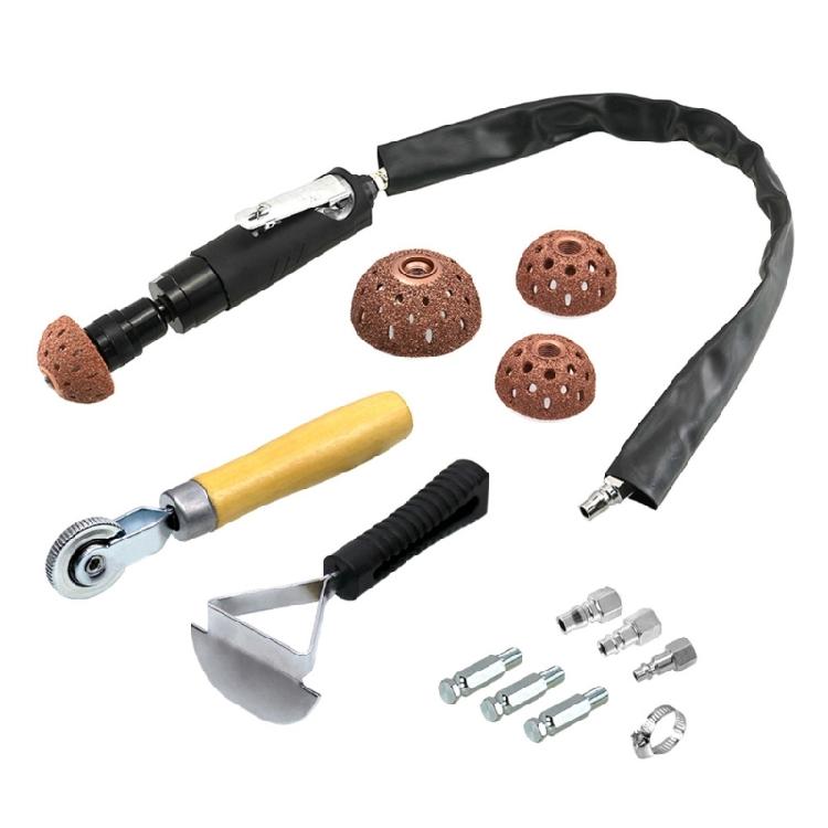

All In One Tire Repair Kit Features Air Buffer Scraper Roller For Patch Application&Liner Polishing Surfaces Preparation 1