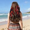 Bohemian Feather Headband with Beads, Adjustable Hippie Hairband, Stylish Boho Hair Accessory for Festivals, Cosplay & Parties