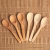Small Bamboo Wooden Spoons Tiny Ellipse Serving Wood Spoons for Seasoning Oil Coffee Tea Sugar