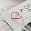 Korean-Japanese Style V-shaped Rose Gold Ring with Micro-inlaid Diamonds and Geometric Zirconium Titanium Steel Design.