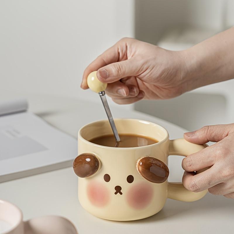1set 400ml Cute Pig Coffee Mug with Lid and Spoon Creative Home Milk Breakfast Couple Cups Drinkware Gifts for Home Office Tea