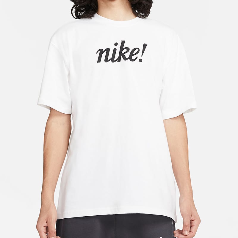 Nike T Shirts Men's White Crew Neck Moderate Straight Fit DA0448-100