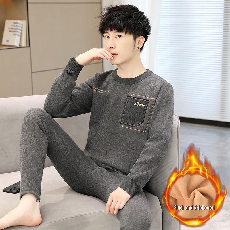 YUZHAOLIN Men's Fleece-Lined Thermal Underwear Set